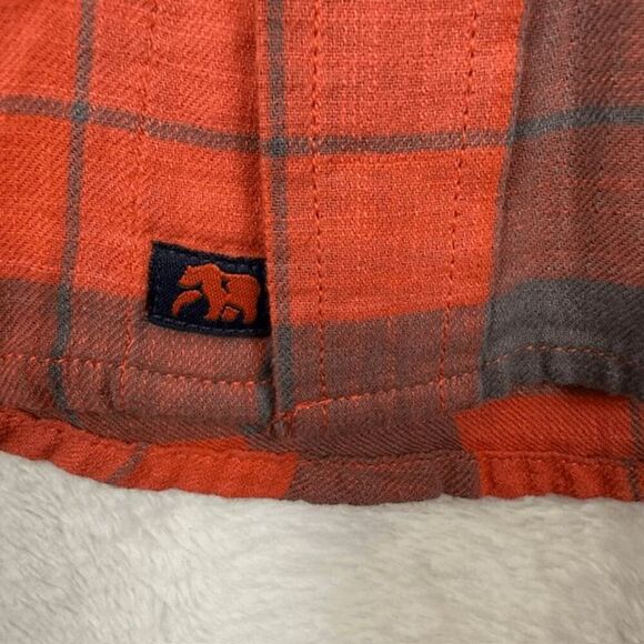 The Normal Brand Men's Button Up Shirt Orange Gray Plaid Light Cotton Medium - Picture 2 of 9